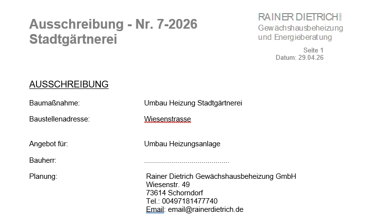 ausschreibung